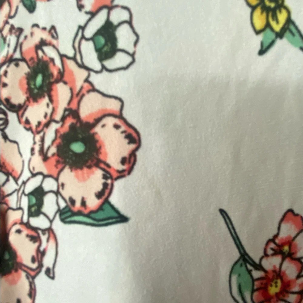 New York & Company Multicolor Floral Short Sleeve Top - Picture 6 of 6